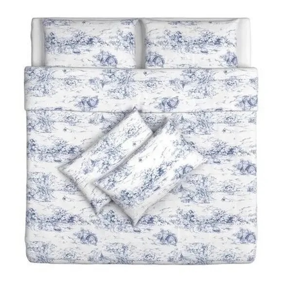 IKEA Emmie Land toile print duvet cover and sham set (4 pieces) - Picture 3 of 4